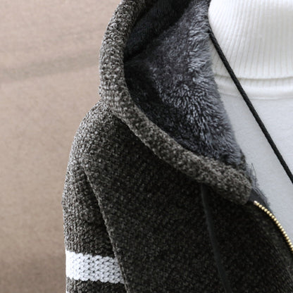 Joseph – Hooded Cardigan in Thick Velvet Plus Size