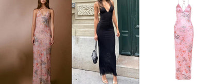 Rachel – Sexy Slim Dress with Floral Print and Spaghetti Straps