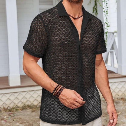 Bryan – Short Sleeve Polo Shirt with Mesh in Solid Colors