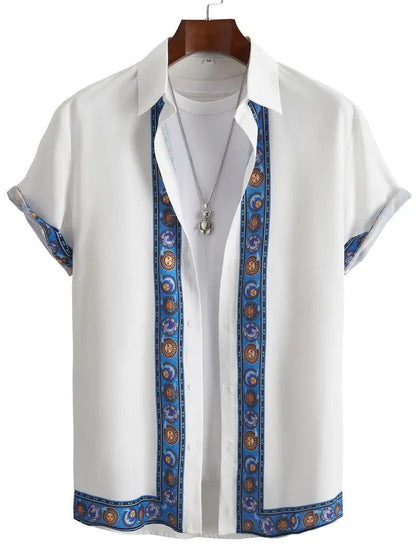 Alex – Casual Geometric Short Sleeve Shirt for Men