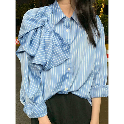 Faith – Striped Women's Blouse with Bow