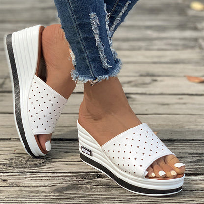 Rose – Summer Wedge Sandals with Peep-Toe Design