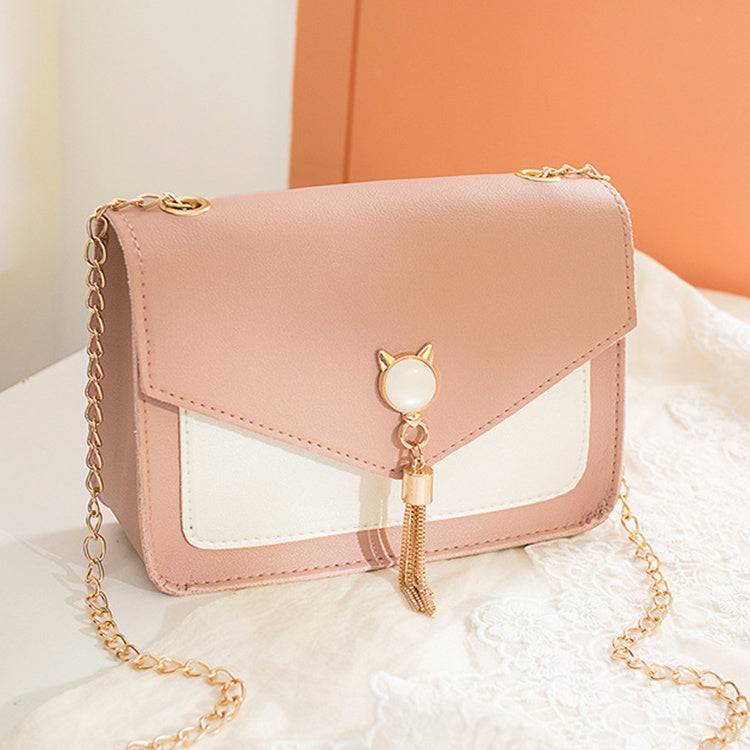 Emily – Small Crossbody Bag with Cute Cat Tassel and Chain