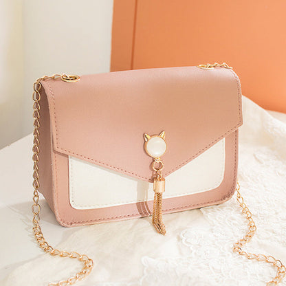 Emily – Small Crossbody Bag with Cute Cat Tassel and Chain