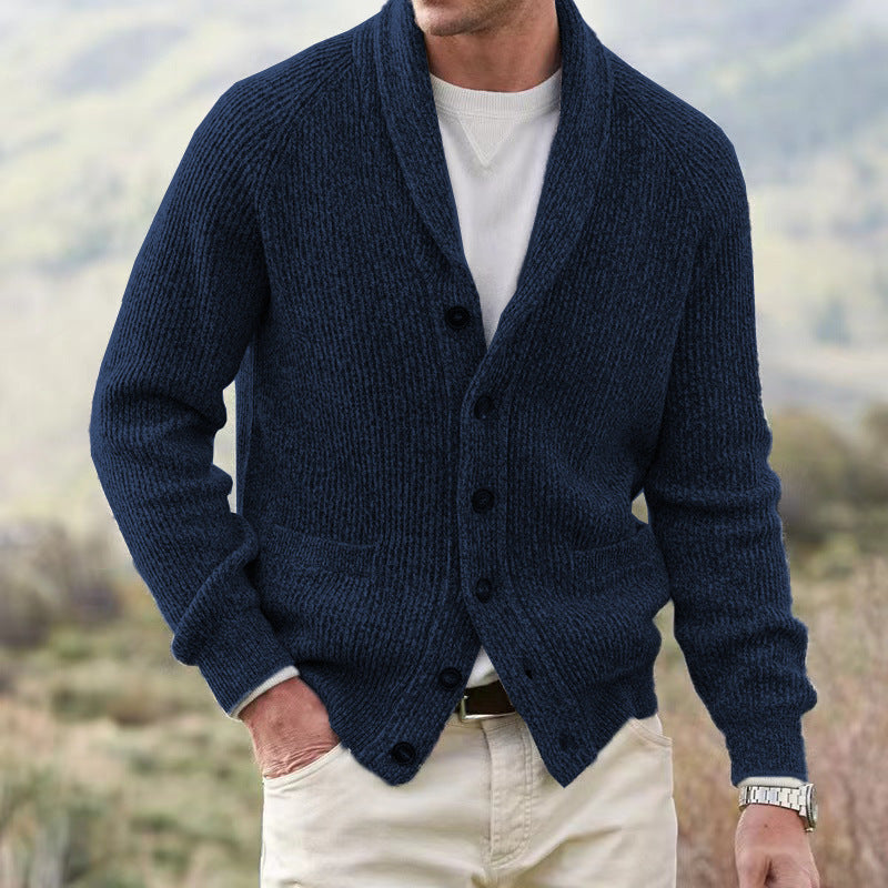 Danny – Multi-Button Men's Cardigan with Thick Fabric