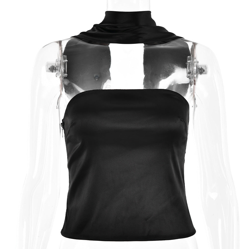 Ruth – Elegant Strapless Top with Asymmetrical Cut