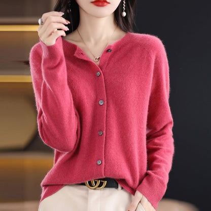 Kathleen – Merino Wool Cardigan with Cashmere
