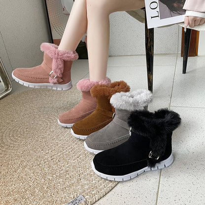 Holly – Thick Winter Boots with Buckle Design