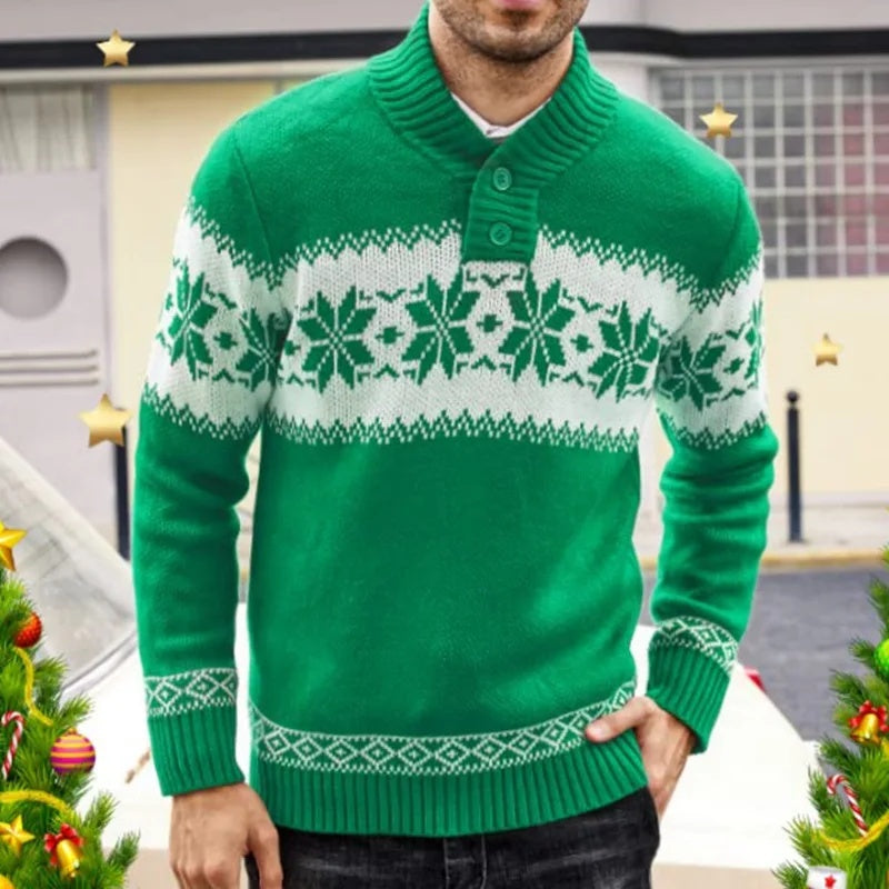 Terry – Men's Sweater with Christmas Motif and Jacquard Knit Design