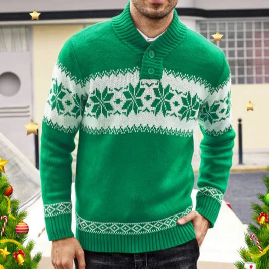 Terry – Men's Sweater with Christmas Motif and Jacquard Knit Design