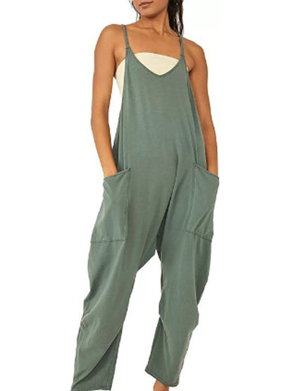 Lisa – Casual Sleeveless Women's Jumpsuit with Straps and Zipper