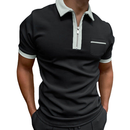 Elliot – Stylish Men's Polo Shirt with Lapel Collar and Slim Fit