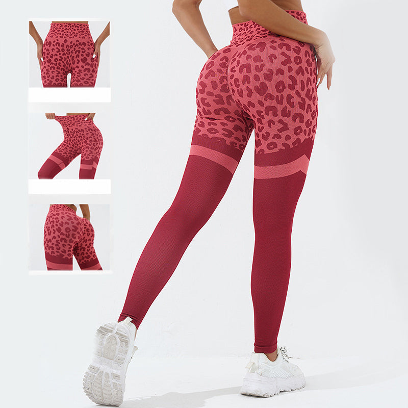 Shannon – High-Waisted Seamless Fitness Leggings with Leopard Print