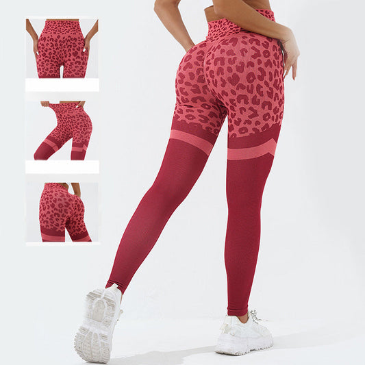 Shannon – High-Waisted Seamless Fitness Leggings with Leopard Print