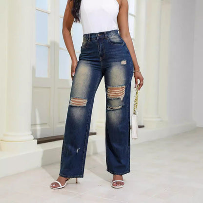Esme – Comfortable High Waist Jeans with Pockets and Distress