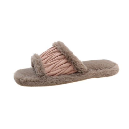 Victoria – Open Plush Cotton Women's Slippers