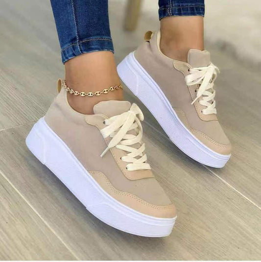 Jasmine – Stylish Women's Lace-Up Shoes with Thick Sole in Mesh Material