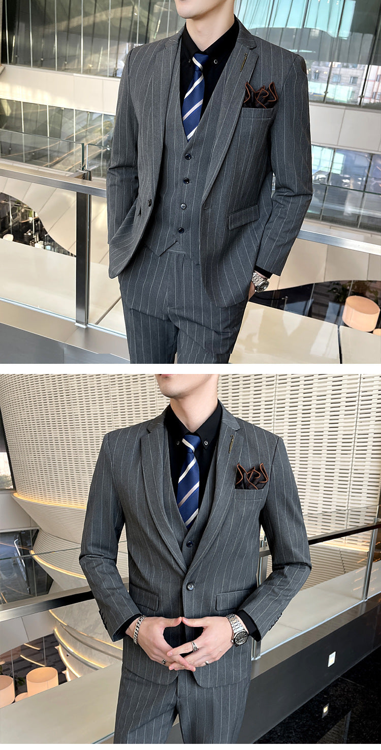 Austin – Striped Three-Piece Men's Suit