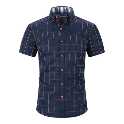 Keith – Men's Checkered Short Sleeve Shirt with Anti-Wrinkle Features