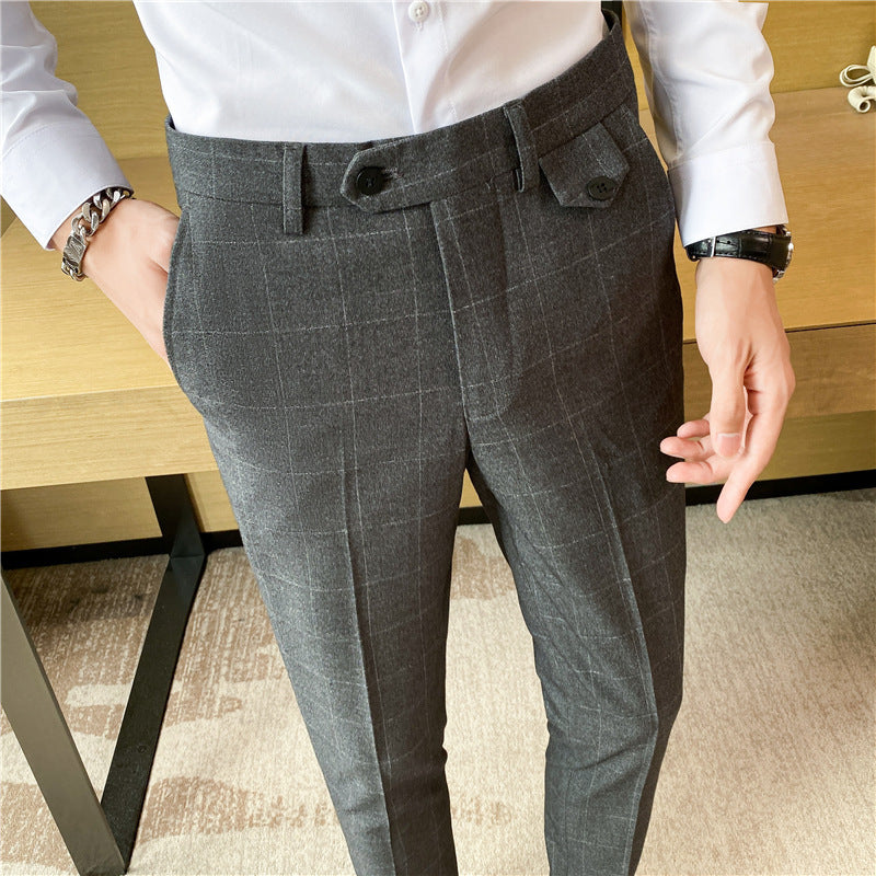 Kieran – Elegant Slim-Fit Men's Trousers with British Check Pattern