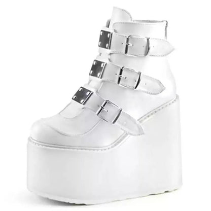 Natalie – Wedge Heel Japanese Punk Style Women's Boots