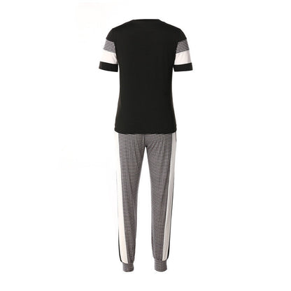 Tamara – Women's Set with Short Sleeve Top and High-Waist Pants