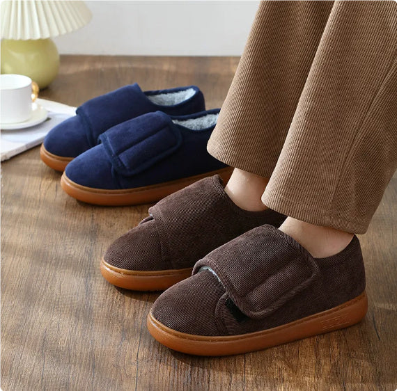 Andrea – Cozy Cotton Slippers with Easy Entry