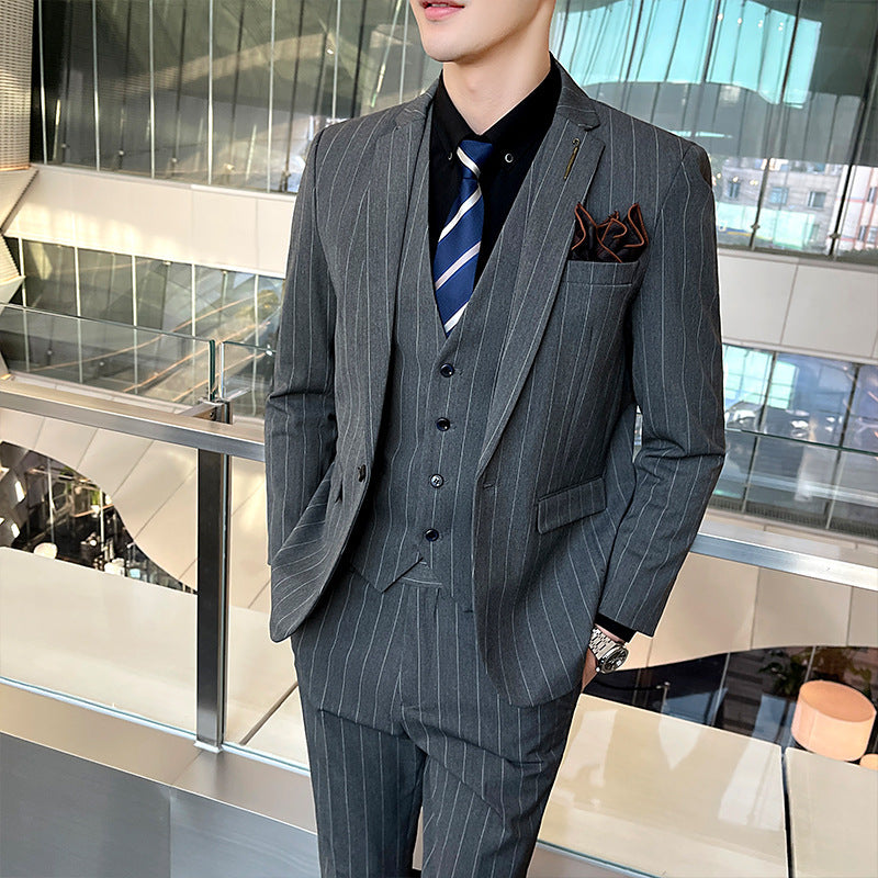 Austin – Striped Three-Piece Men's Suit