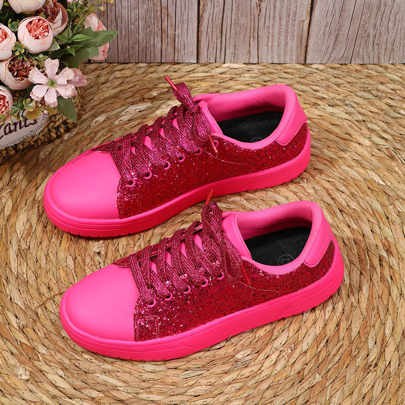 Hannah – Glittery Women's Sneakers with Thick Sole