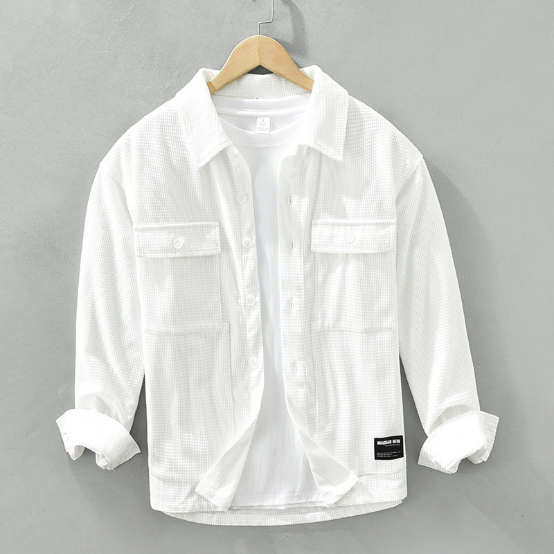 Trevor – Long Sleeve Waffle Shirt in Japanese Style
