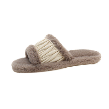 Victoria – Open Plush Cotton Women's Slippers
