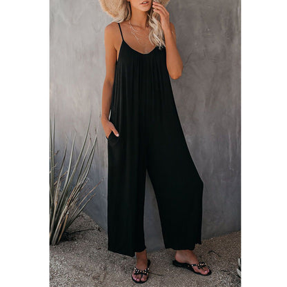 Lynda – Casual Sleeveless Women's Jumpsuit with Pockets