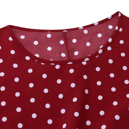 Clara – Elegant Polka Dot Mid Sleeve Women's Tunic Dress