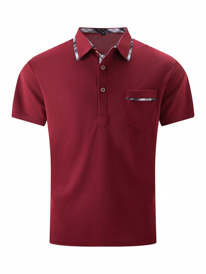 Edward – Asymmetric Men's Polo Shirt with Dot Pattern
