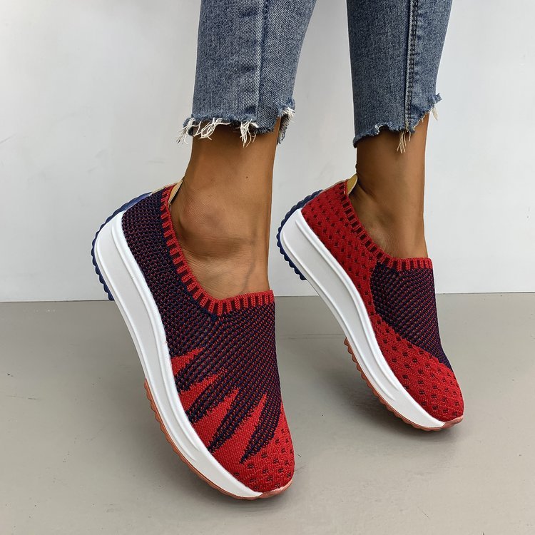Denise – Breathable Flyknit Wedge Sneakers