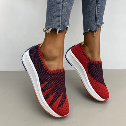 Denise – Breathable Flyknit Wedge Sneakers
