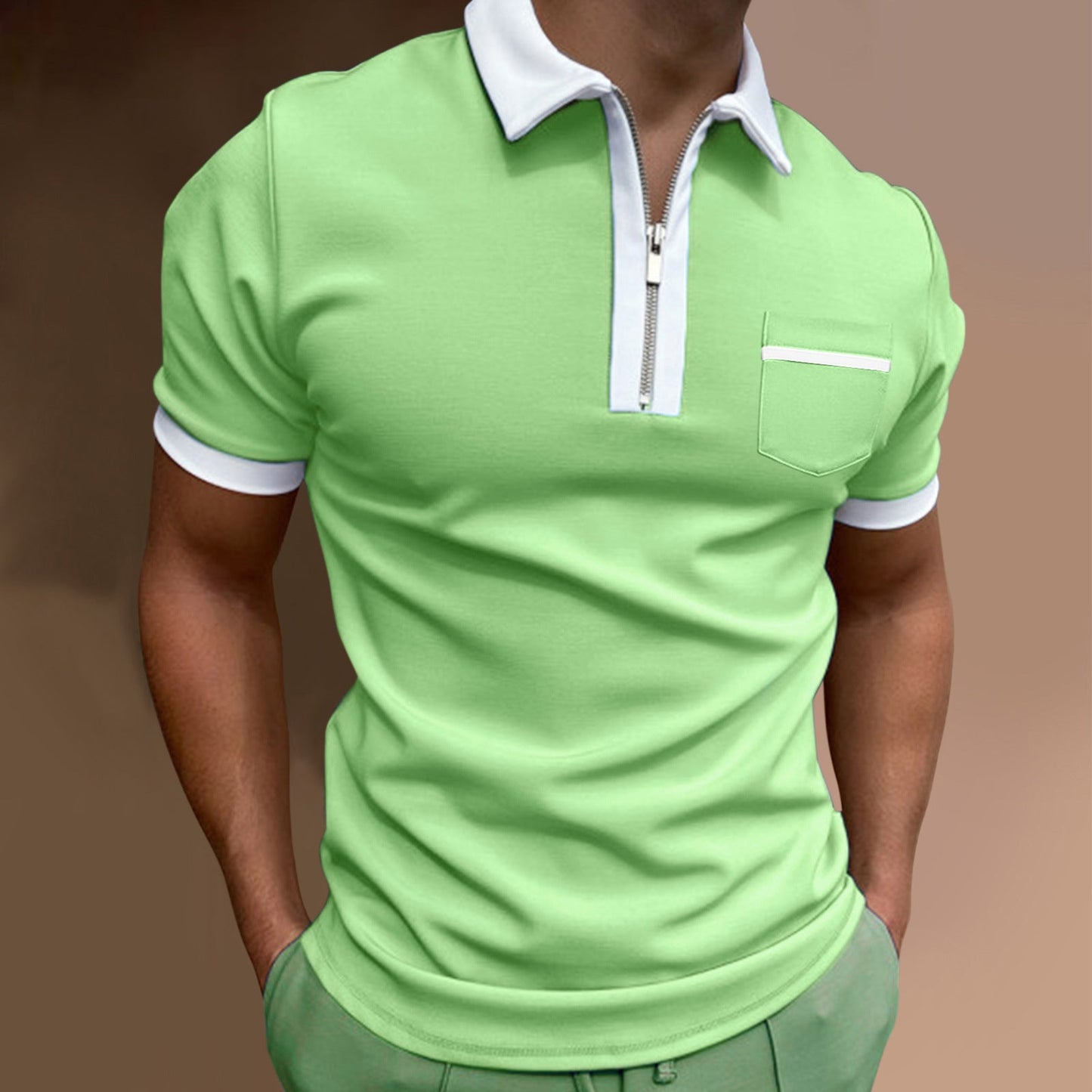 Elliot – Stylish Men's Polo Shirt with Lapel Collar and Slim Fit