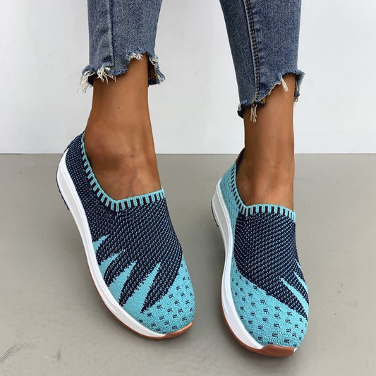 Denise – Breathable Flyknit Wedge Sneakers