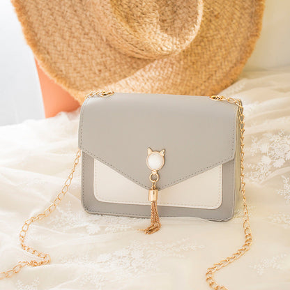 Emily – Small Crossbody Bag with Cute Cat Tassel and Chain