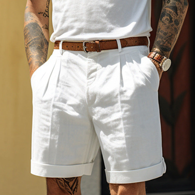 Trevor – Men's Pleated Straight-Leg Shorts