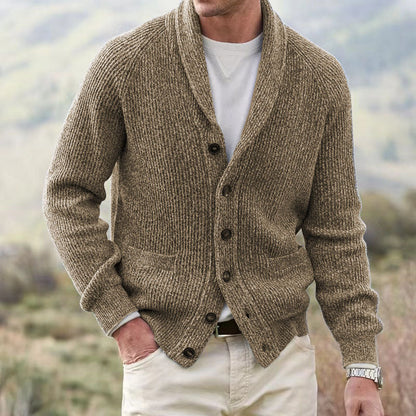 Danny – Multi-Button Men's Cardigan with Thick Fabric