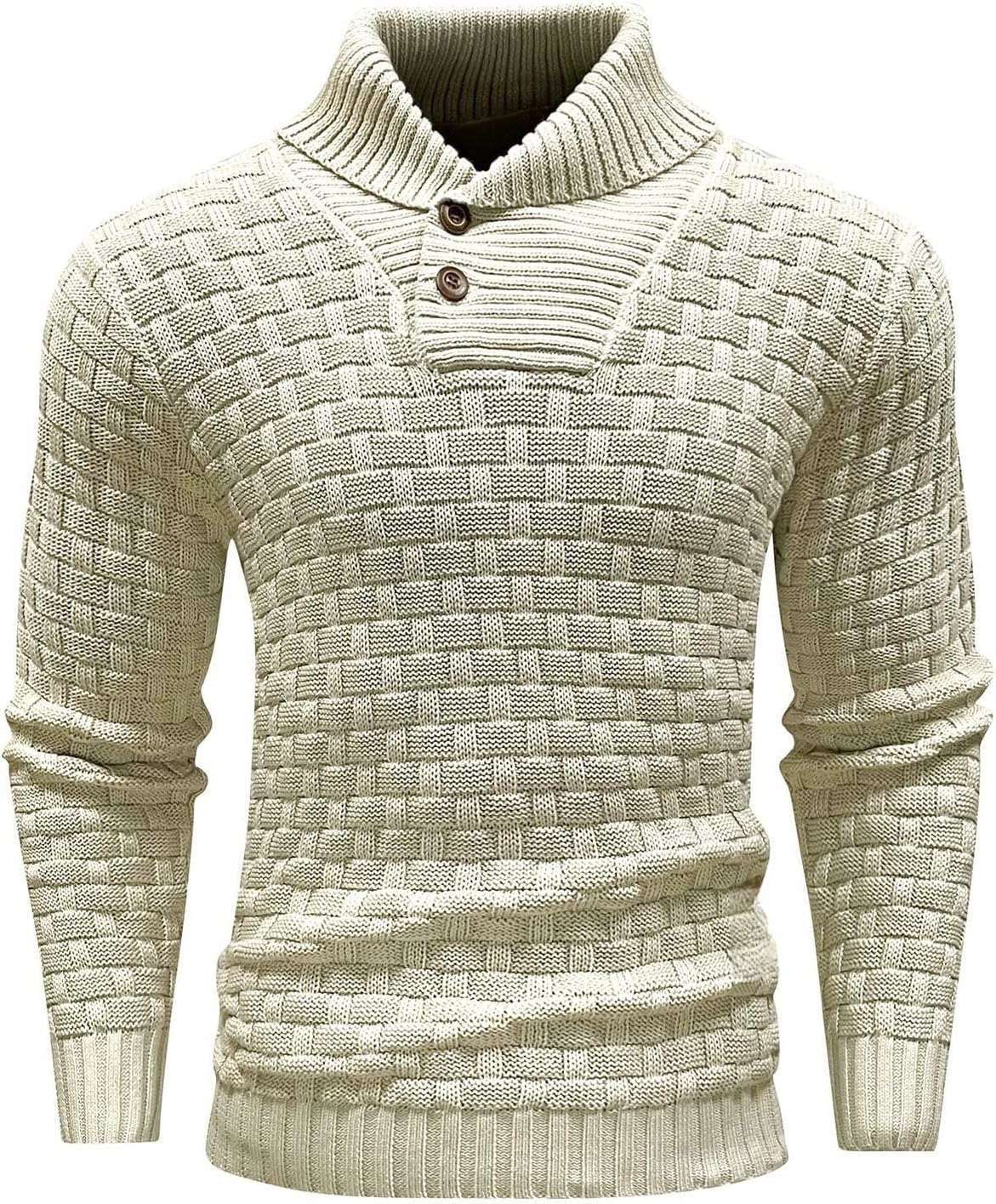 Alan – Slim Fit Men's Turtleneck Sweater with Button Design
