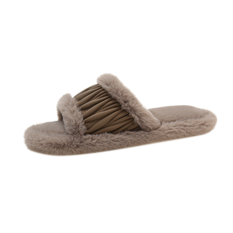 Victoria – Open Plush Cotton Women's Slippers