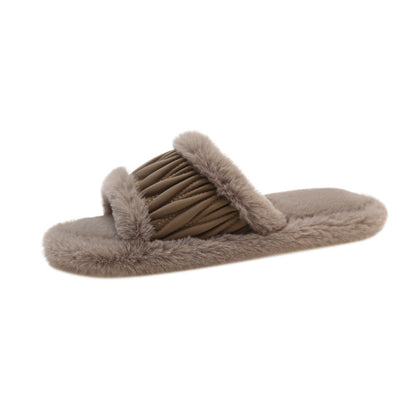 Victoria – Open Plush Cotton Women's Slippers