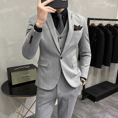 Austin – Striped Three-Piece Men's Suit