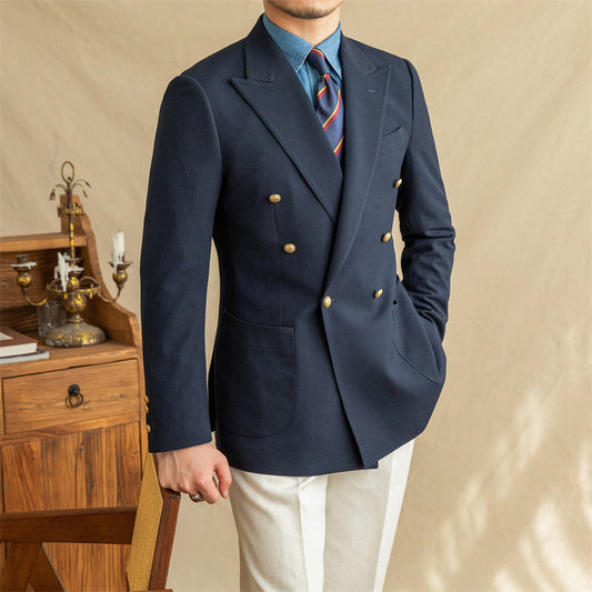 Dominic – Semi-Lined Seersucker Suit for Men