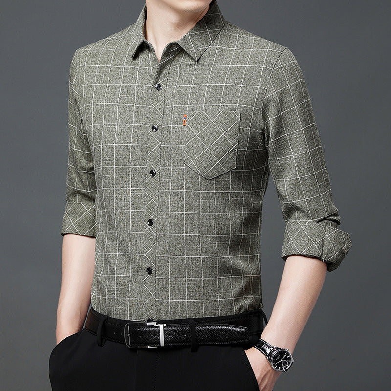 David – Long-Sleeve Plaid Shirt for Men