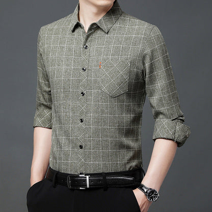 David – Long-Sleeve Plaid Shirt for Men