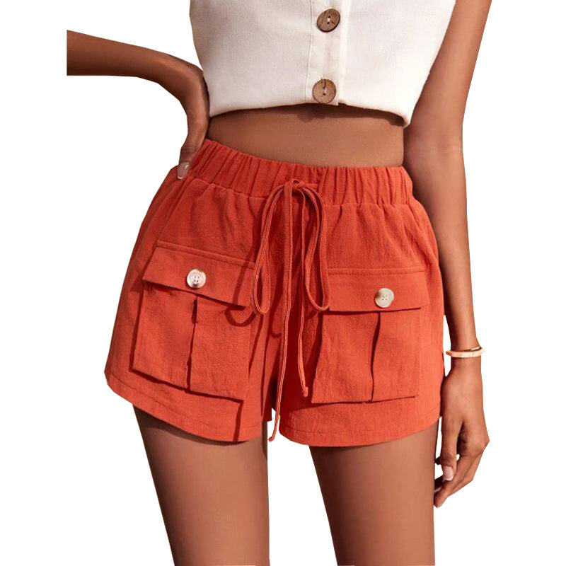 Natalie – Comfortable Summer Cargo Shorts with Pocket and Relaxed Drawstring