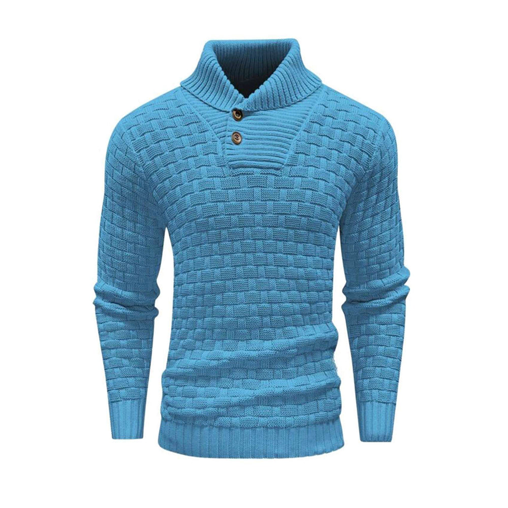 Alan – Slim Fit Men's Turtleneck Sweater with Button Design